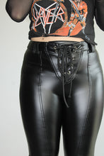 Load image into Gallery viewer, Dreamfire - The Vixen faux leather lace up pants
