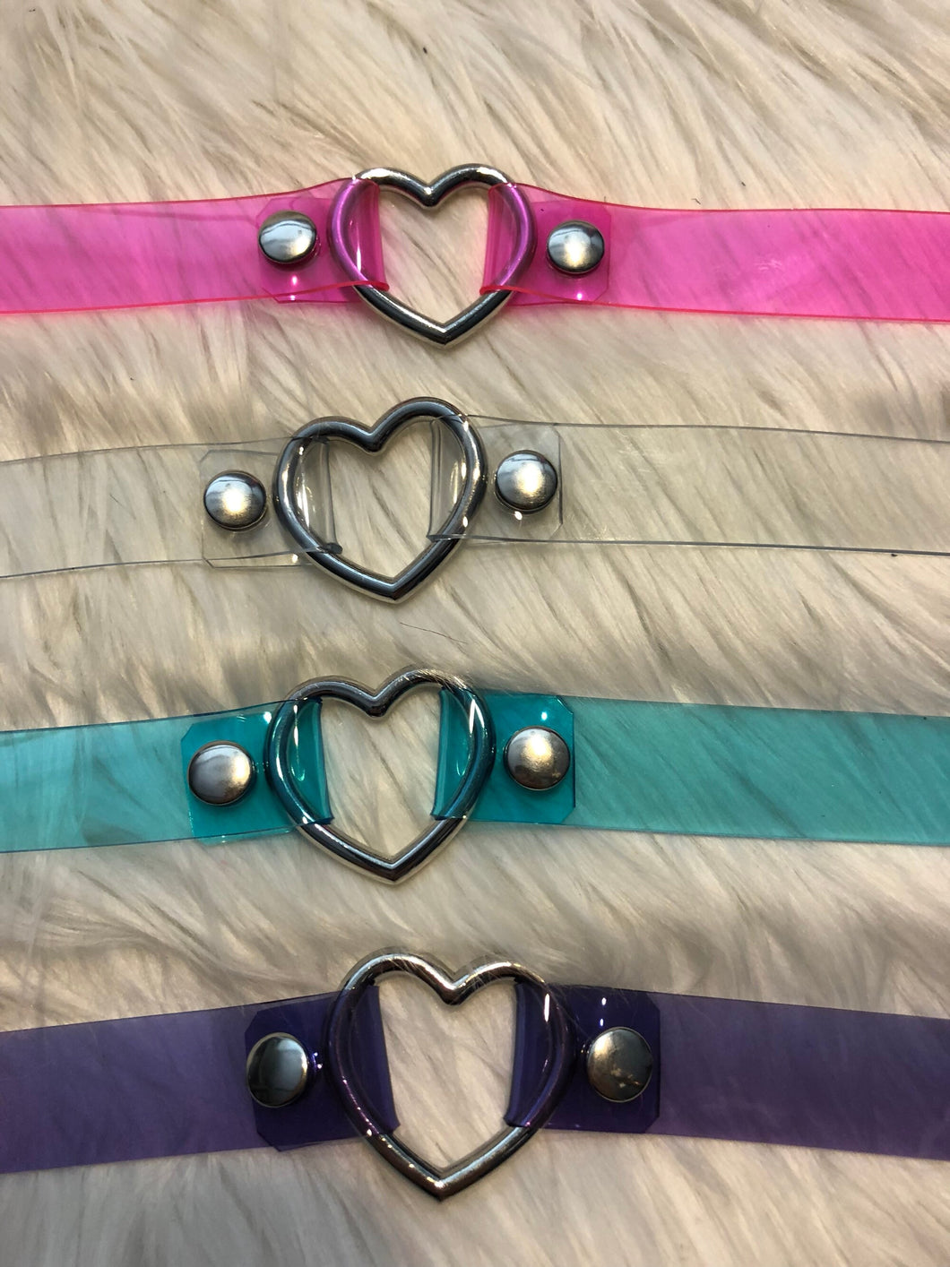 Diamond Heart vinyl choker